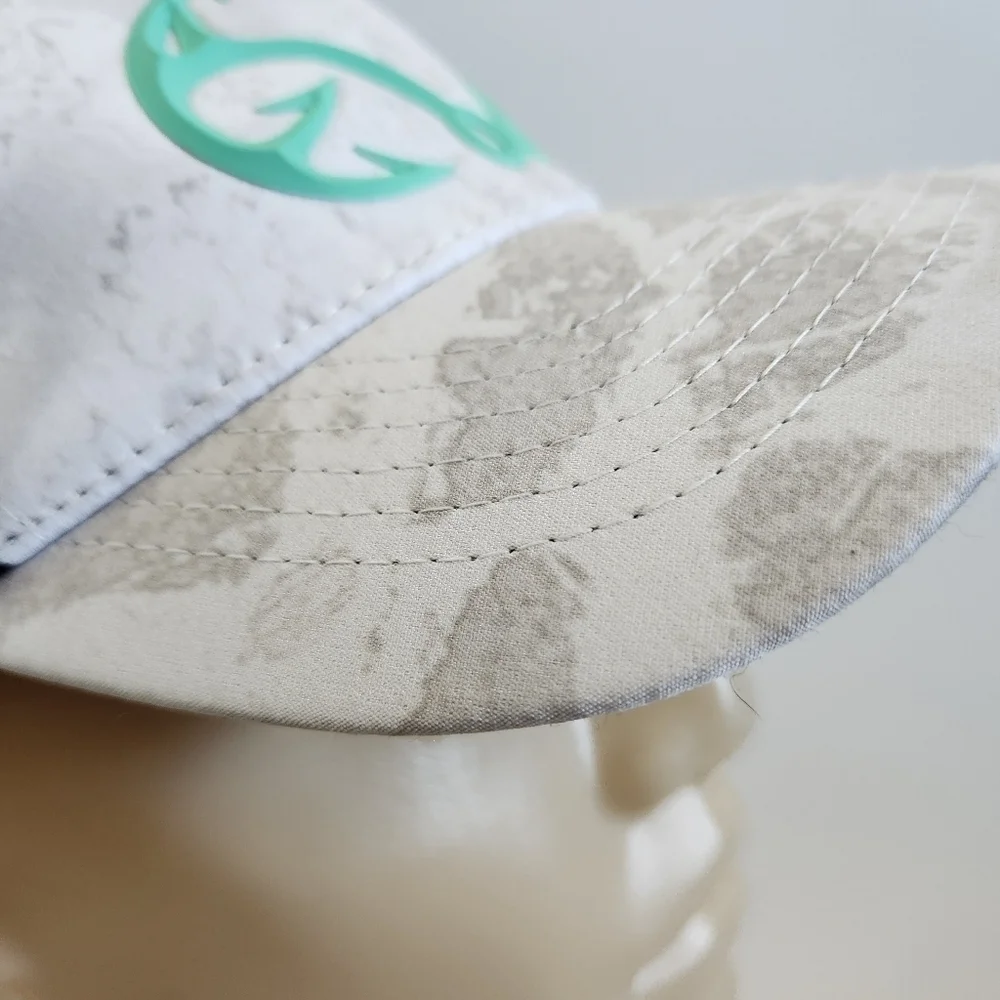 Realtree Women's White Gray Camo Teal Fishing Mesh Baseball Hat Cap